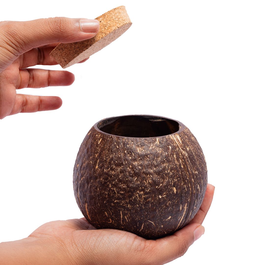Thenga Coconut Shell Tight Storage Containers with Lid | Storing Spices ...