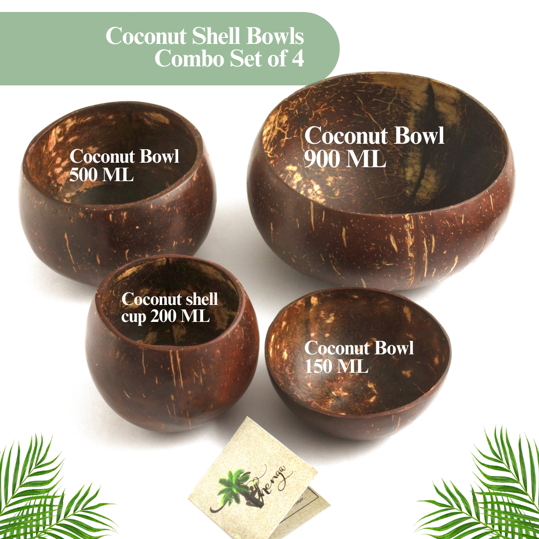 Thenga Coconut Shell Bowl Combo Set of 4