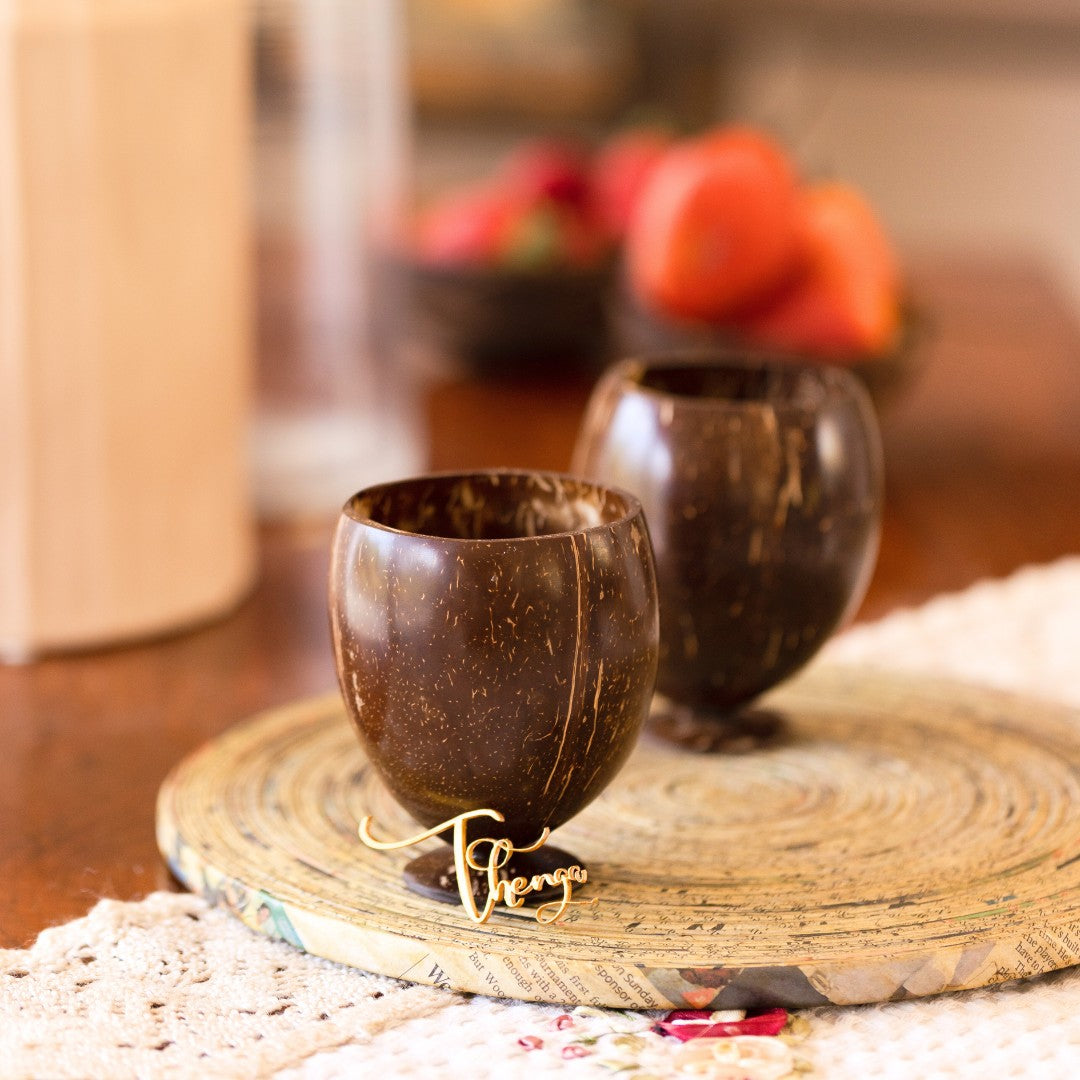 Thenga Coconut Shell Cup Set