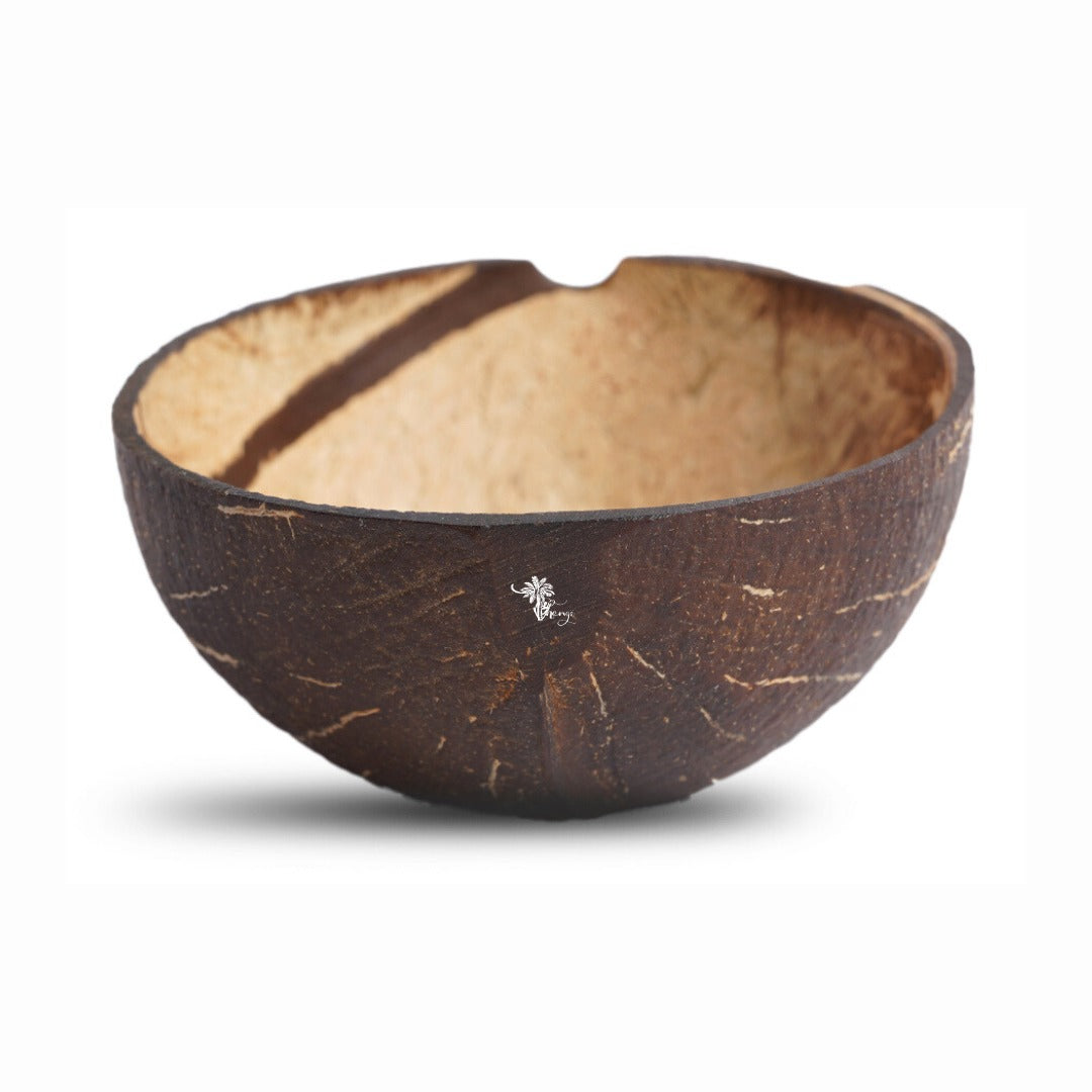 Thenga Natural Oval Coconut Shell Bowls | Perfect for Ice cream, Snacks, Serving - 150 ML (Set of 10)