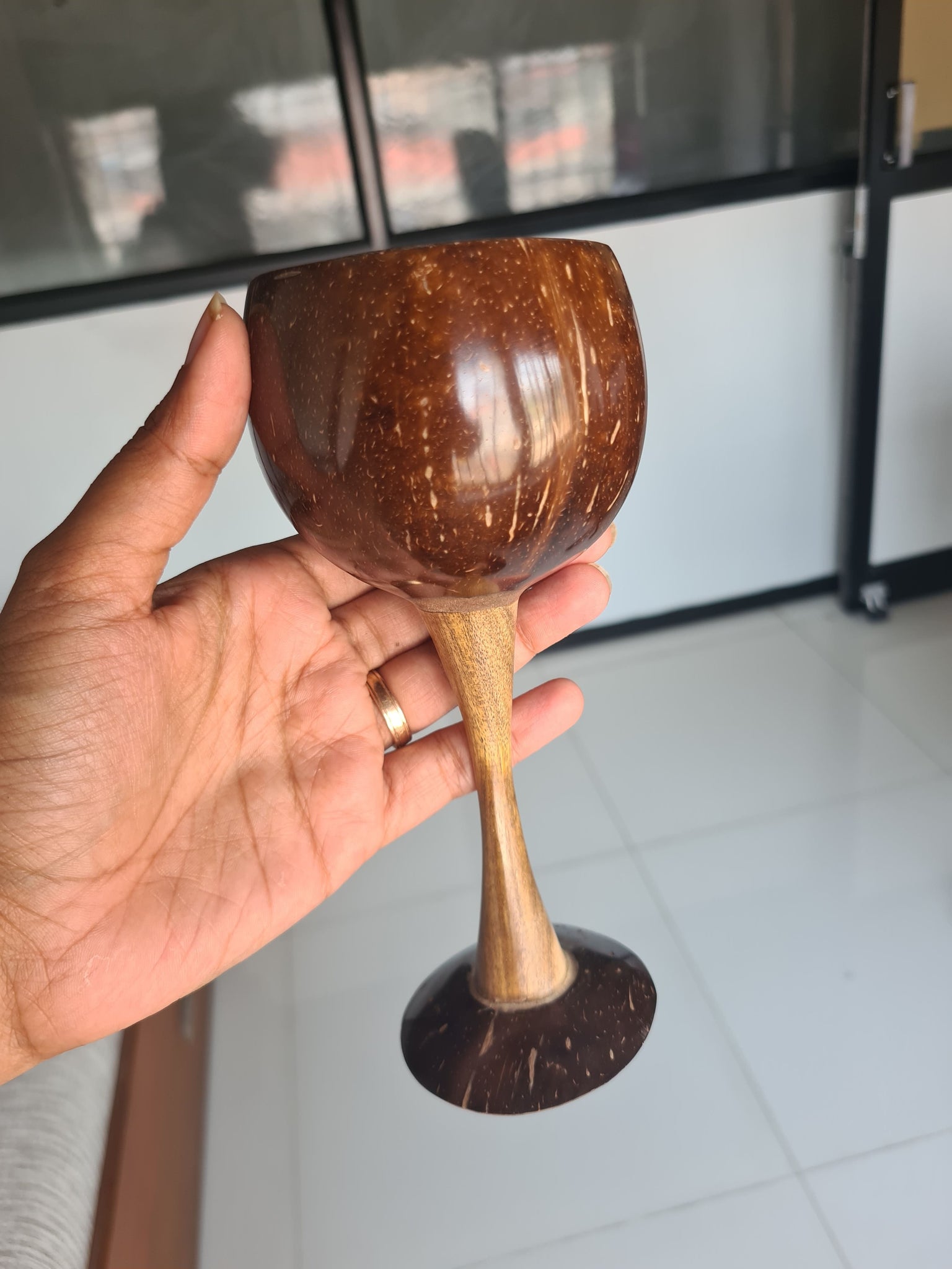Thenga Coconut Shell Wooden Wine Glass