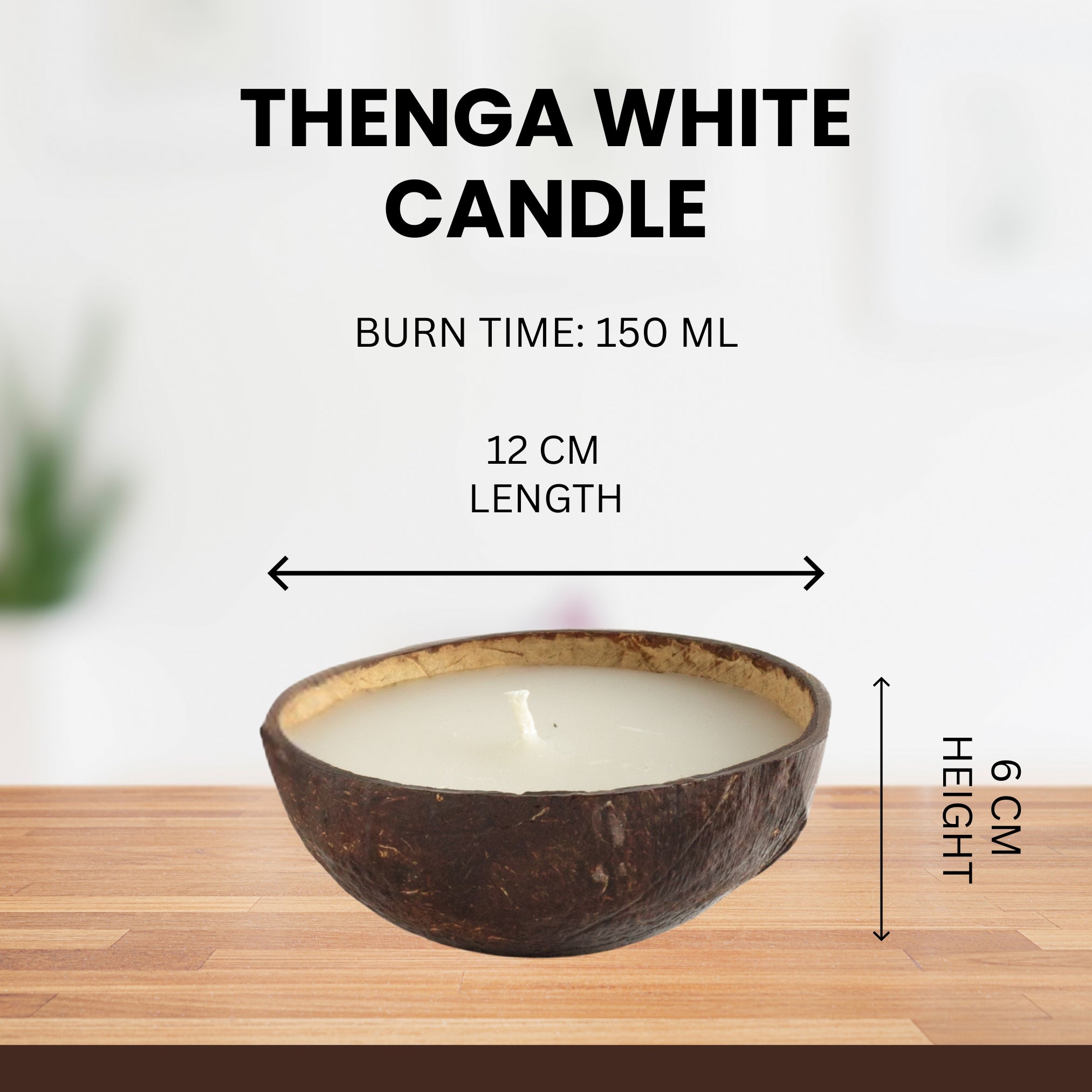 Thenga Coconut Shell Diwali Candle/Diya | Eco-Friendly Scented Soy Wax Candles - White (Set of 2)