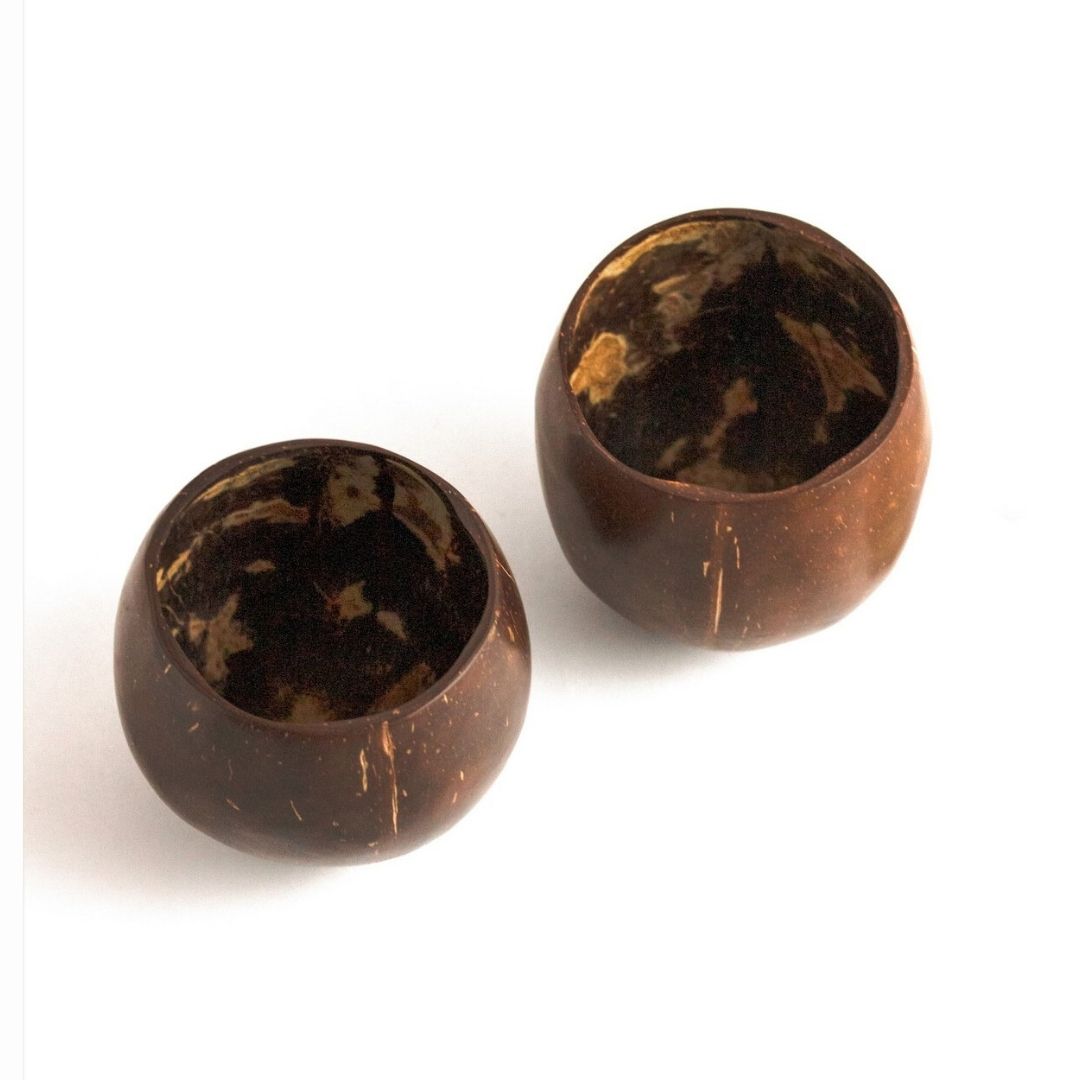 Thenga Coconut Shell Cups | Perfect for Tea/Coffee/Juice Cups - 200 ML (Set of 2)