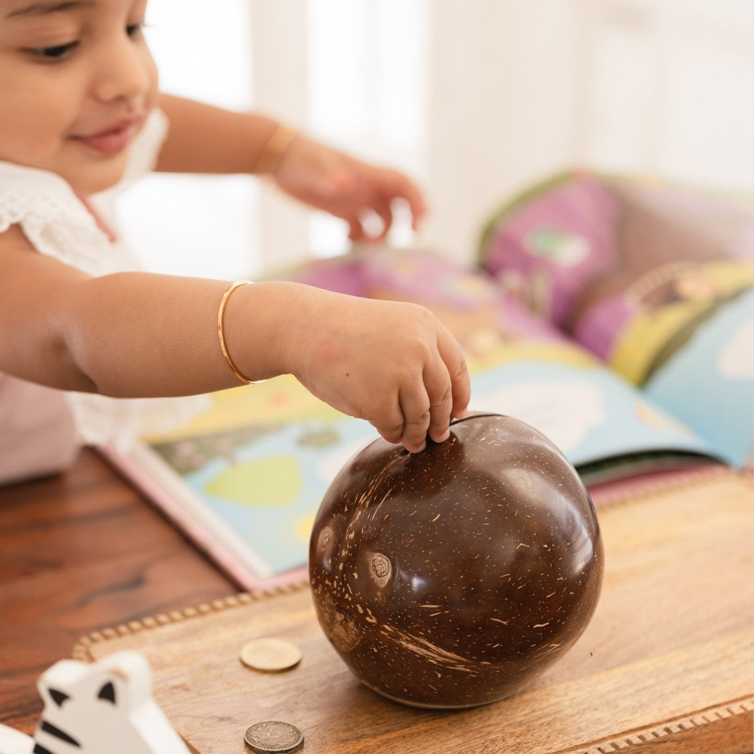 Thenga Coconut Kudukka or Piggy Bank ( Openable at the Bottom )