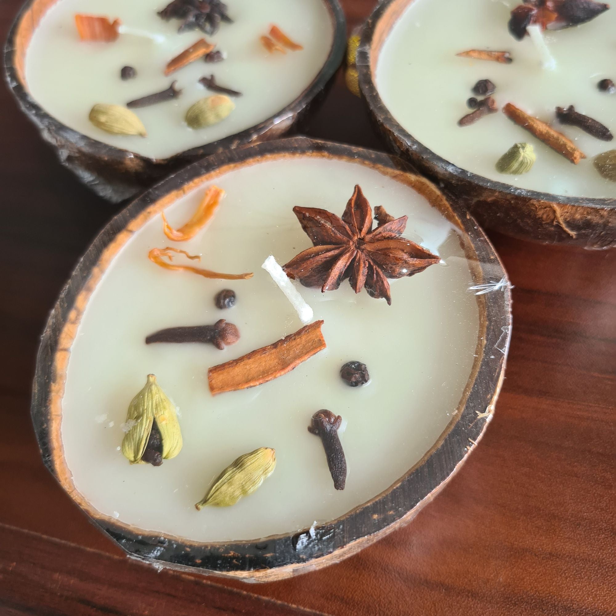 Thenga Coconut Wax Spice Diwali Candles and Diyas