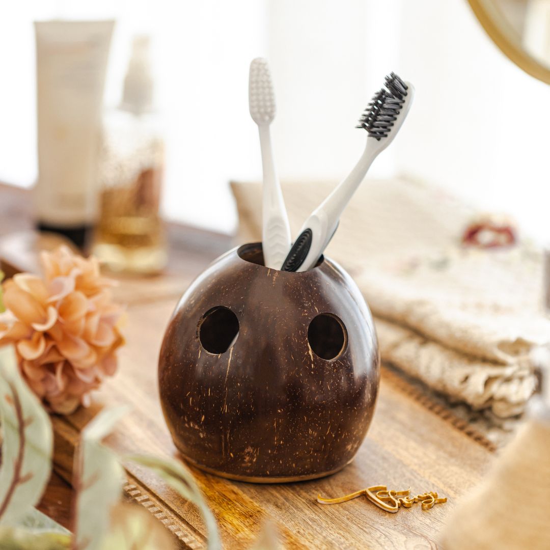 Thenga Coconut Shell Toothbrush Holder