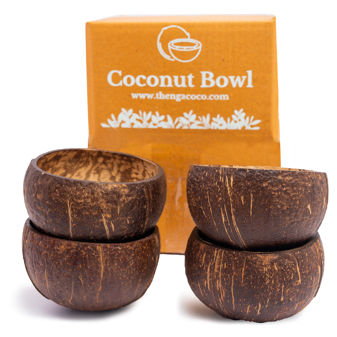 Thenga Coconut Shell Rough Bowl,for Smoothie, Salad