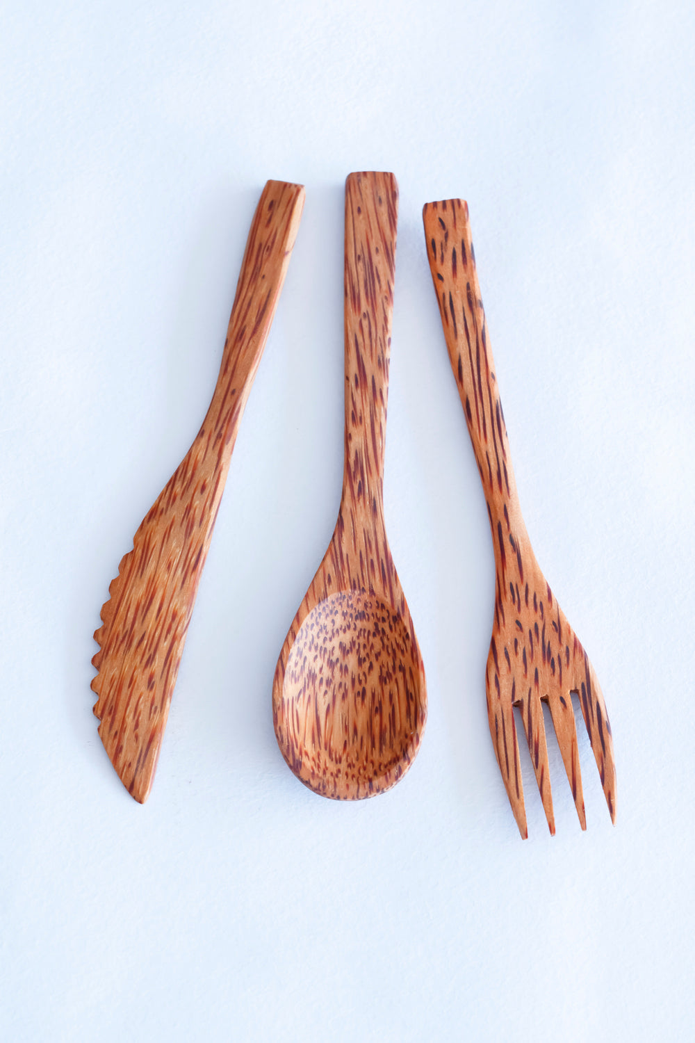 Thenga coconut wood cutlery - Set of spoon, fork and knife