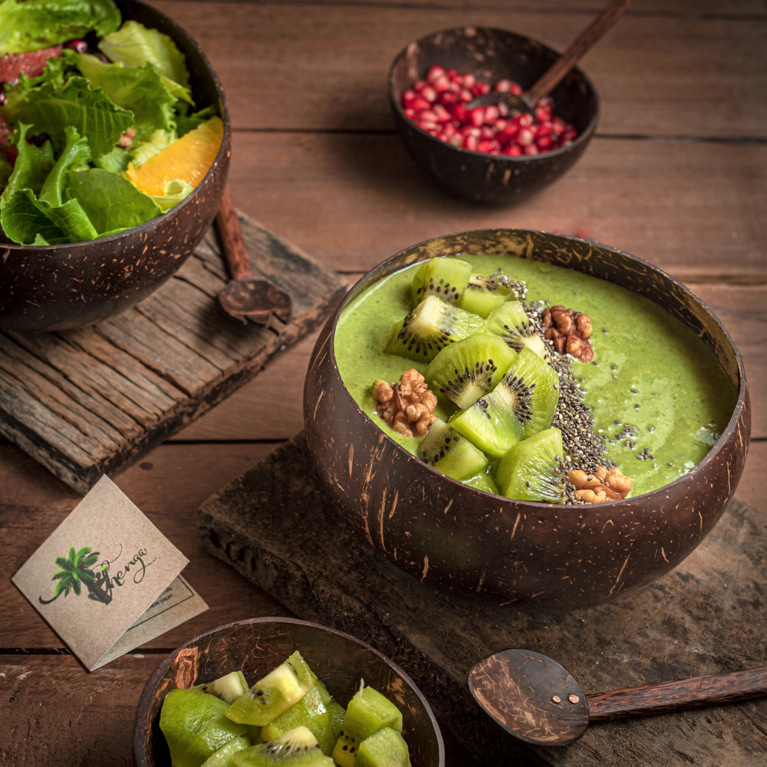 Coconut Shell Bowl | Coconut Bowl with Spoon | Thenga