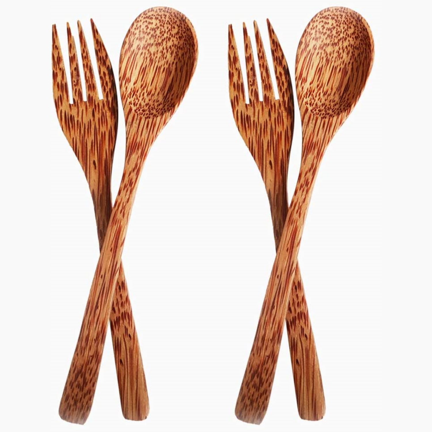 Thenga Coconut Wooden Spoon Fork Set Eco Friendly Handmade 2 Sp