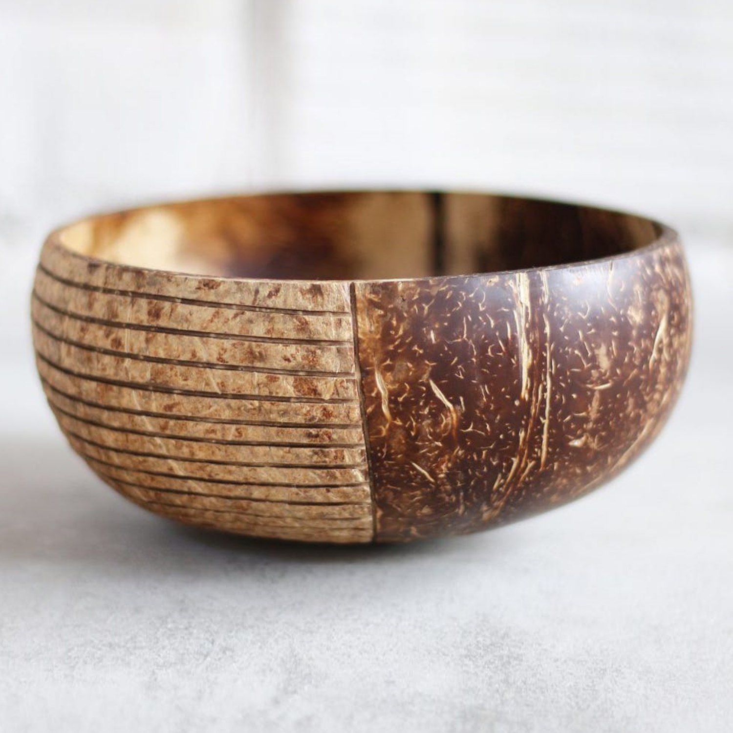 Hand Carved Jumbo Coconut Serving Bowl