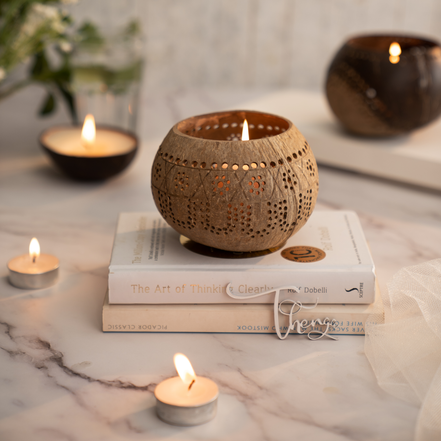 Thenga Coconut Shell Candle Holder 