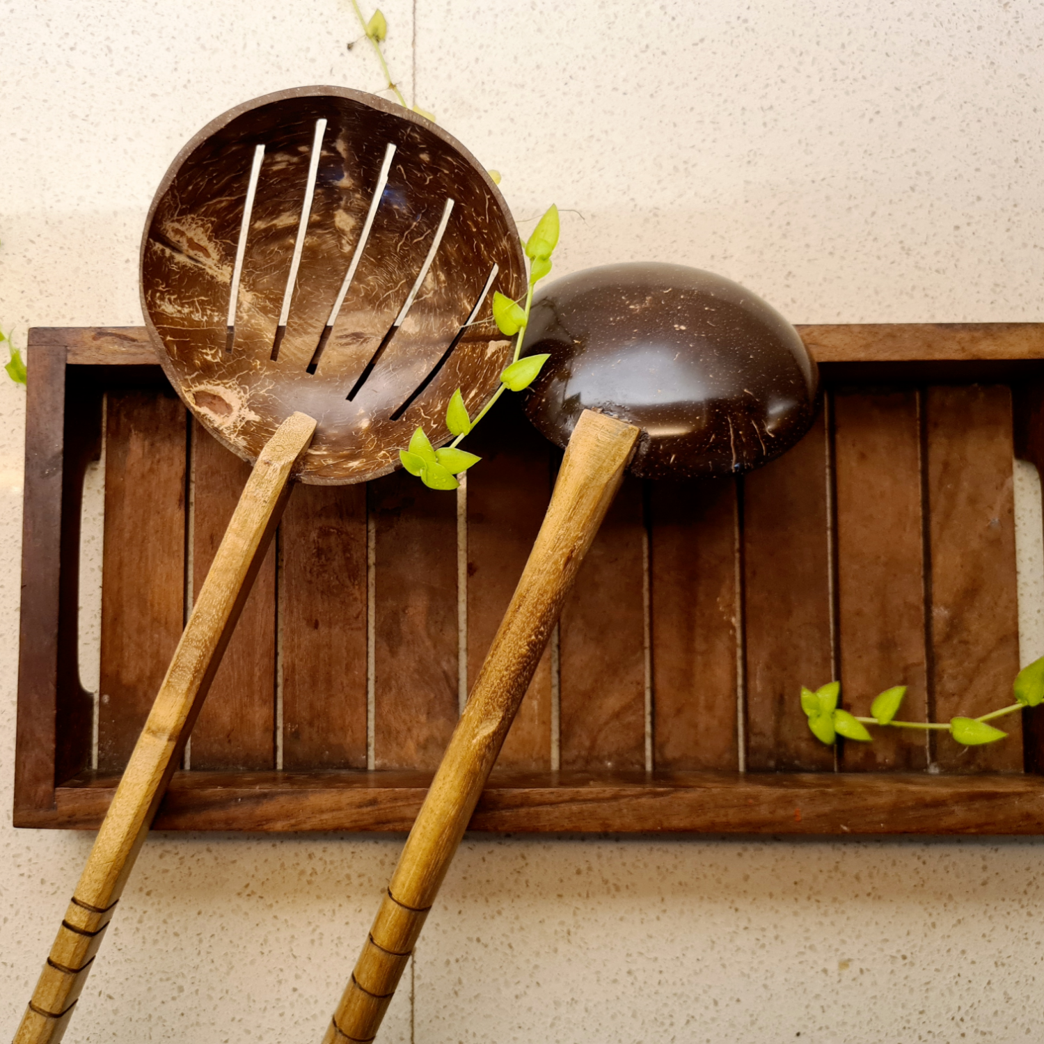 Coconut Shell Wood Cooking Set 